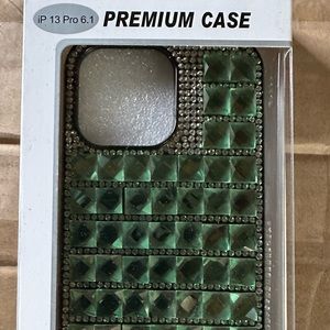 Green glitter Apple IPhone 13 Pro Case